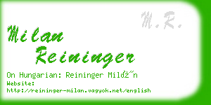 milan reininger business card